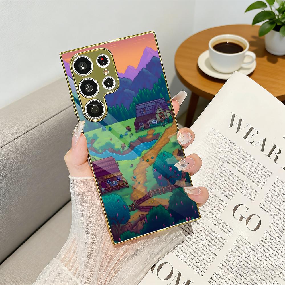 Luxury Bags Videos - ビデオゲーム「スターデューバレー」スマホケース 高級電気メッキメタルフレームケース Samsung Galaxy S25 S24