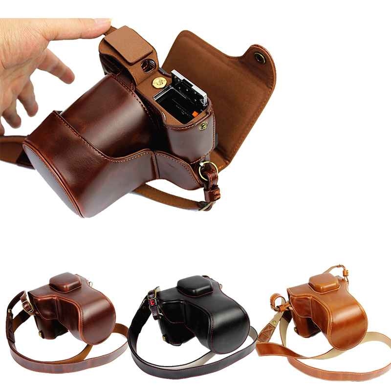 Luxury Bags Direct - Fujifilm xt1 fuji XT-1用puレザーケース,ストラップ付きデジタルカメラバッグ,オープンバッテリー,3色から直接発送
