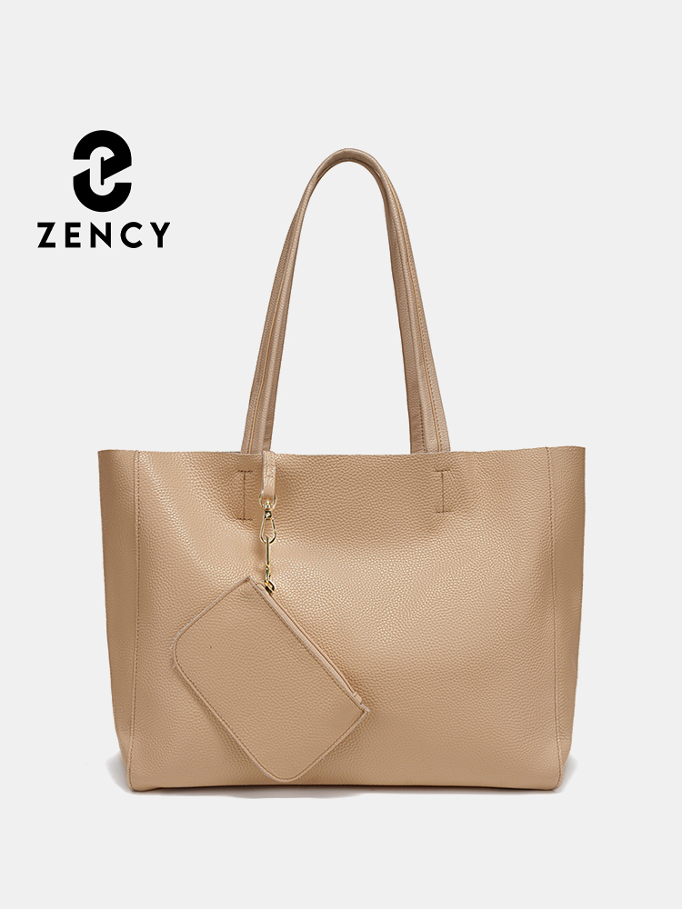 Luxury Bag Collection - Zency 本革製大型トートバッグ ビーチハンドバッグ 高級レディースバッグ A4ワークバッグ ショッピング