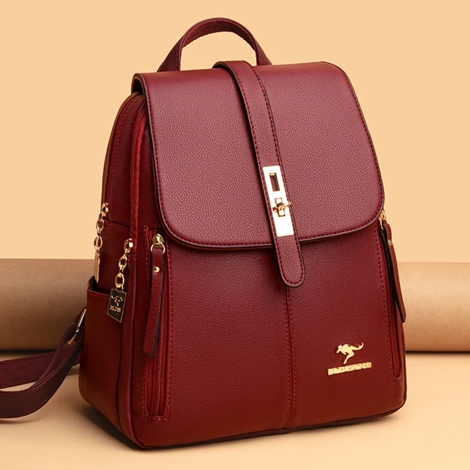 Luxury Bags Vintage - 女性革大容量バックパック高品質ヴィンテージスクールバッグ女の子旅行リュックサックデイパック高級 Mochila ブックバッグ