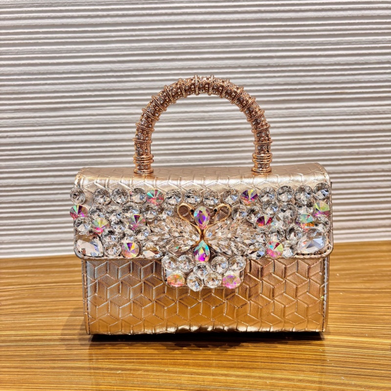 Luxury Bag Collection - 高級グリッタークリスタルラインストーンイブニングバッグヴィンテージサーペンタインダイヤモンドハンドバッグエレガントな花柄バンケットバッグ