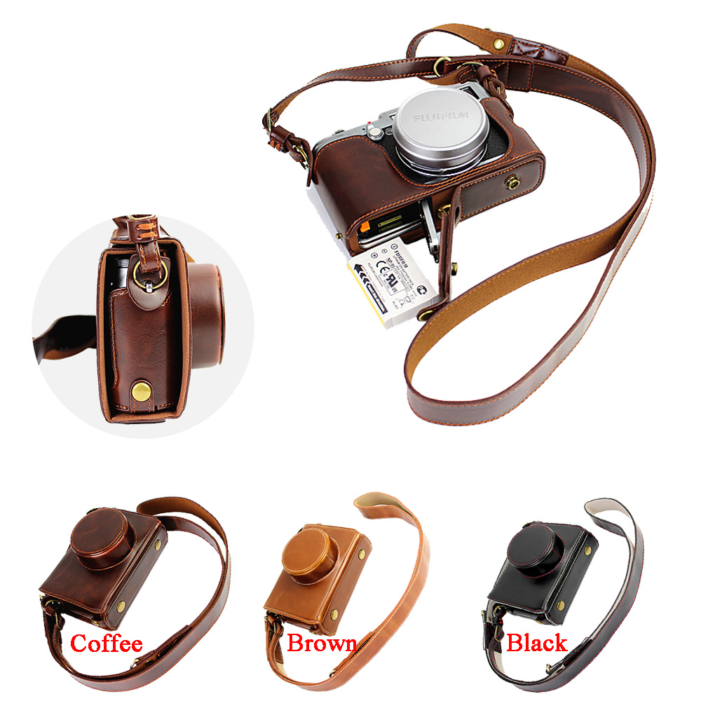 Luxury Bags Videos - Fujifilm fuji x100 x100s x100t用デラックスビデオカメラバッグ,オープンバッテリーストラップ付きpuレザーカメラバッグ
