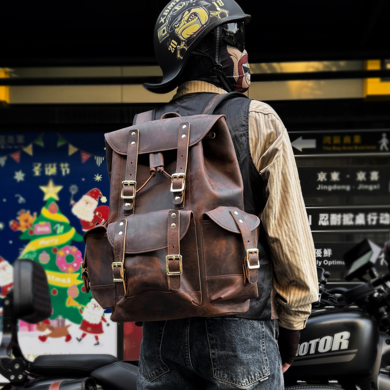 新着革バックパック高級男性本物の牛革トラベルバッグ男性ヴィン - Luxury Bags Vintage のレビューと価格