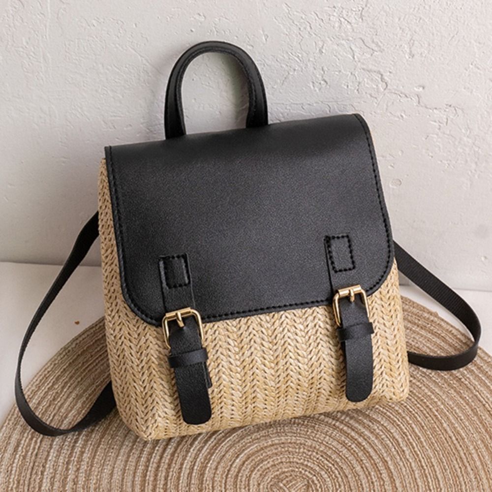 多用途バッグ PU レザーわらバックパックレトロデザインエレ - Luxury Bags Vintage のレビューと価格