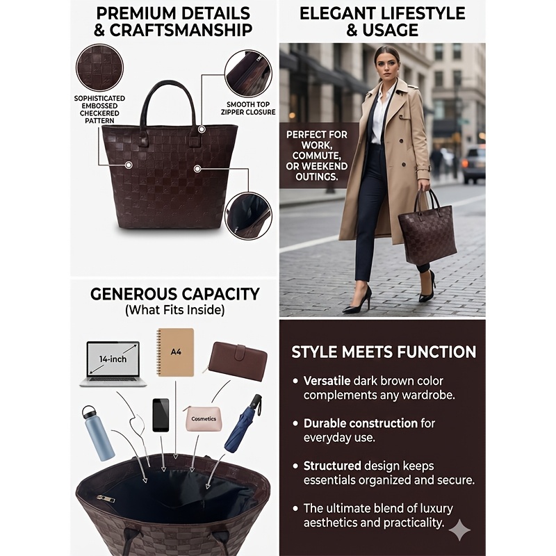 ライトラグジュアリー ディープブラウン キルティング柄 レデ - Luxury Bag Collection のレビューと価格
