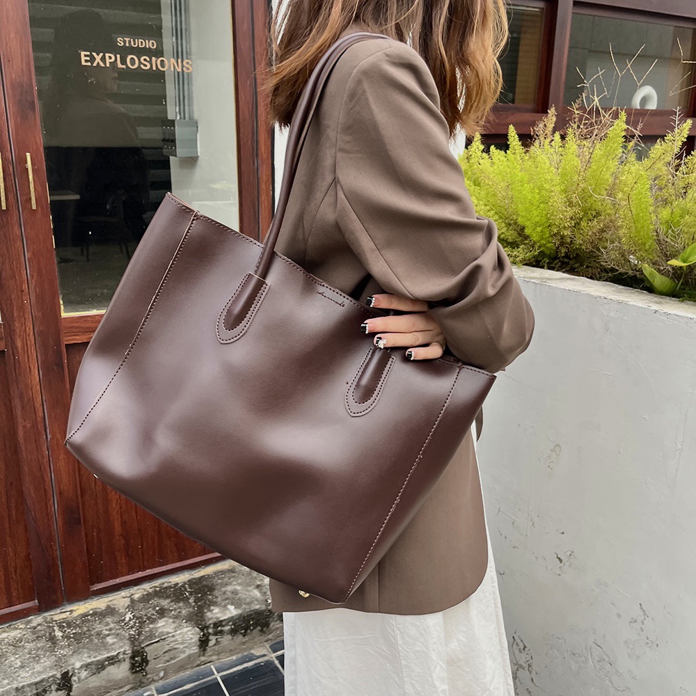 女性のための革のトートバッグ,良質,シンプル,大容量,正方形 - Luxury Bag Collection のレビューと価格